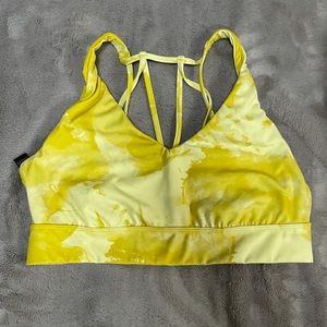 Medium Yellow Tie Dye Padded Sports Bra
